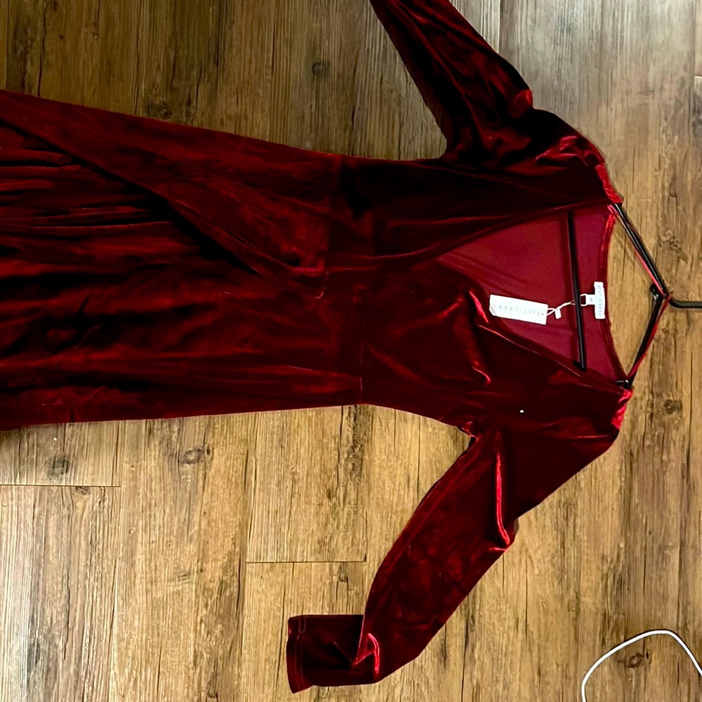 Baltic born red velvet wrap dress